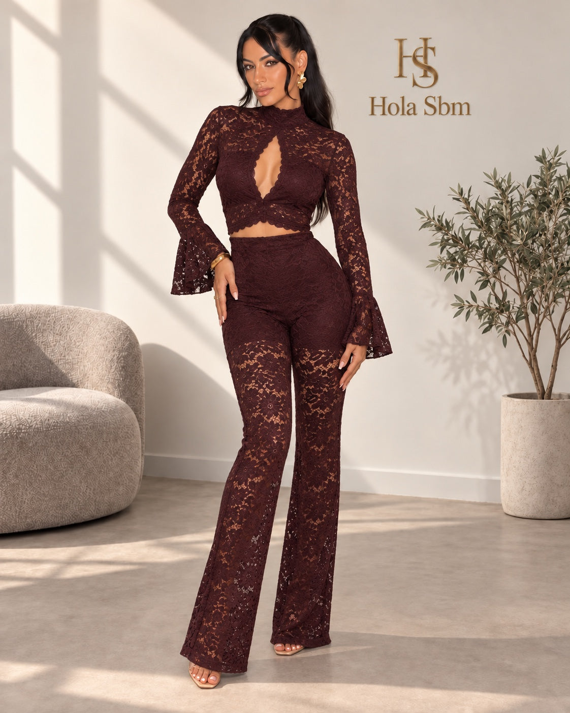 Jumpsuit Morgana bordeaux - vista frontale